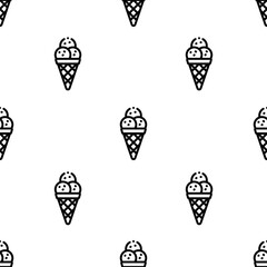 Poster - ice cream icon pattern. Seamless ice cream pattern on white background.