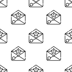 Poster - email icon pattern. Seamless email pattern on white background.