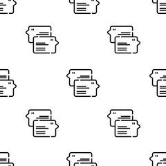 Sticker - chat icon pattern. Seamless chat pattern on white background.