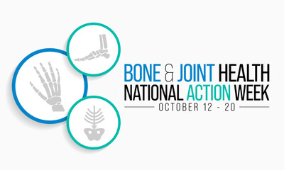 Wall Mural - Bone and Joint health national action week is observed every year in October, with activities focused on disorders including arthritis, back pain, trauma, pediatric conditions, and osteoporosis.