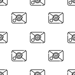 Canvas Print - email icon pattern. Seamless email pattern on white background.