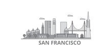 United States, San Francisco City City Skyline Isolated Vector Illustration, Icons