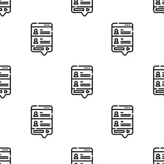 Sticker - chat icon pattern. Seamless chat pattern on white background.