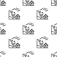 landslide icon pattern. Seamless landslide pattern on white background.