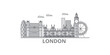 United Kingdom, London City city skyline isolated vector illustration, icons