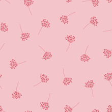 Botanical Pink Seamless Vector Pattern. Repeating Floral Background For Fabric, Wallpaper, Wrapping.