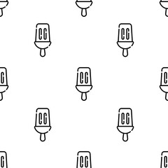 Sticker - popsicle icon pattern. Seamless popsicle pattern on white background.