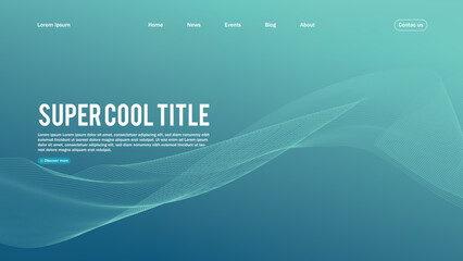 Landing page abstract design. Template for website or app. Colorful abstract minimal wave