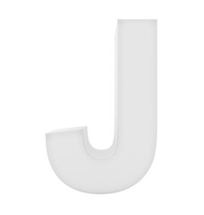 Fototapete - letter J 3d white isolated on white - 3d rendering
