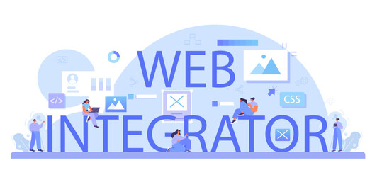 Wall Mural - web integrator typographic header. website layout converting