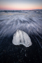 Heart Shaped Ice Fragment In The Sea In Iceland