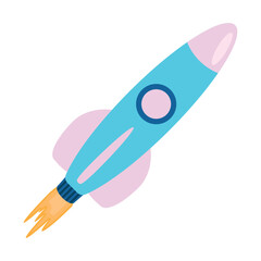 Wall Mural - blue rocket space outer