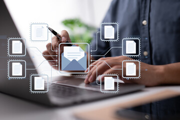 Leinwandbilder - Document Management Systems (DMS), an online documentation database, and process automation are all used by IT employees to manage files effectively.