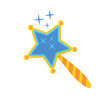 © Ann - Star shaped magic wand with shiny sparkling sequins.  Magic wand vector illustration isolated on white background
