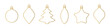 set of different golden line christmas balls  - vector illustration