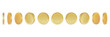 Vector set of gold coins rotating on white background for animation, flipping golden coins. 