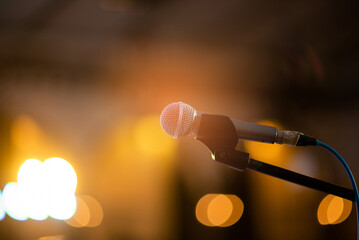 Wall Mural - microphone on stage, speaker, conference