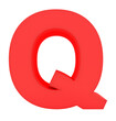 © visart - letter Q 3d red isolated on white - 3d rendering