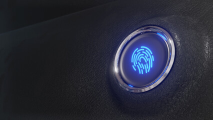 Wall Mural - fingerprint scan start engine startup for security communication concept technology background 3d re