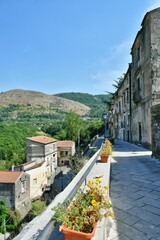 A narrow street in Sant'Agata de 'Goti, a medieval village in the province of Benevento in Campania, Italy.