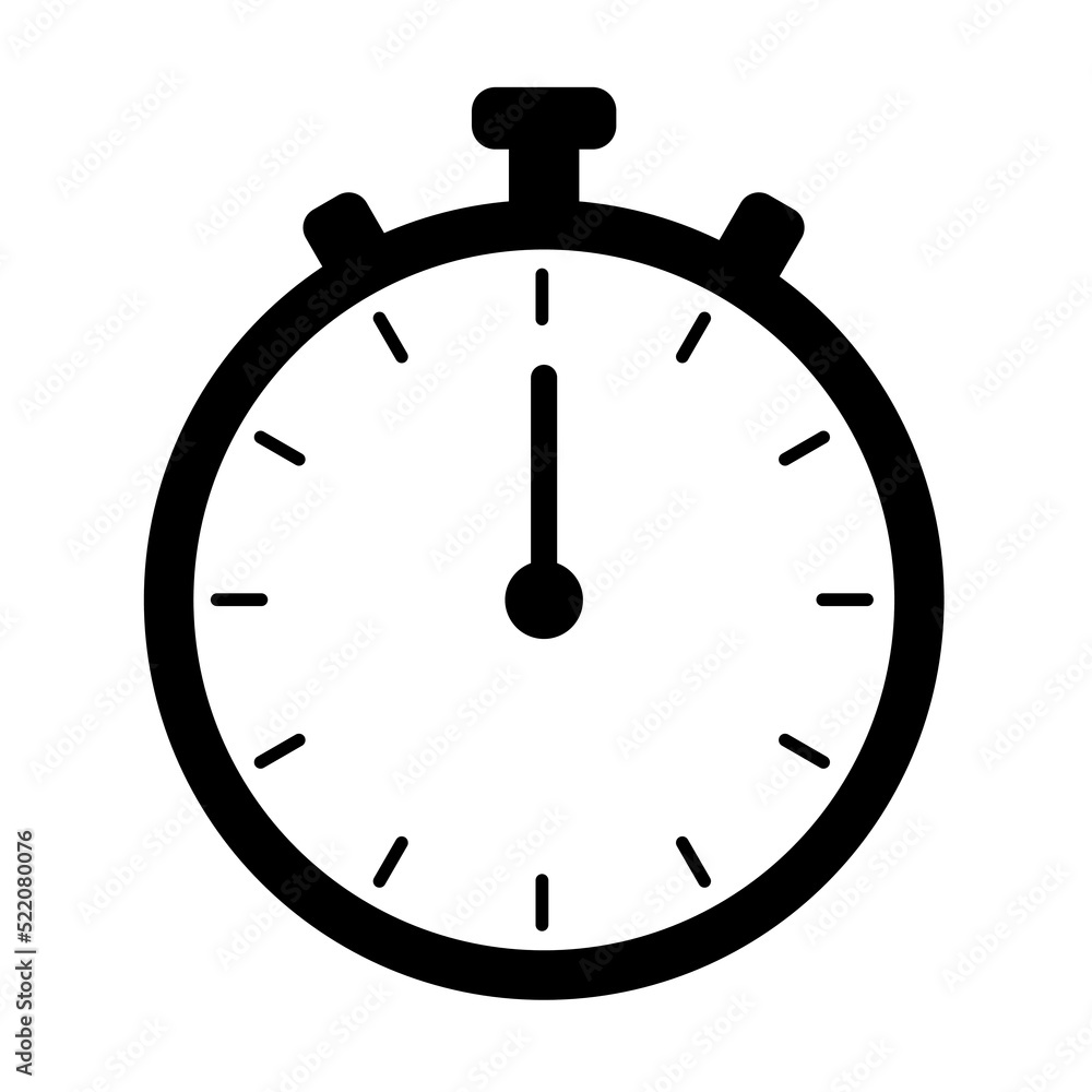 stop watch timer flat icon vector illustration for apps and websites ...