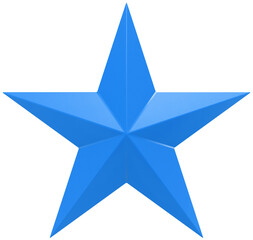 Wall Mural - christmas star blue - 5 point star - isolated on white - 3d rendering