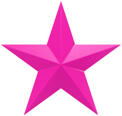 Wall Mural - christmas star purple - 5 point star - isolated on white - 3d rendering