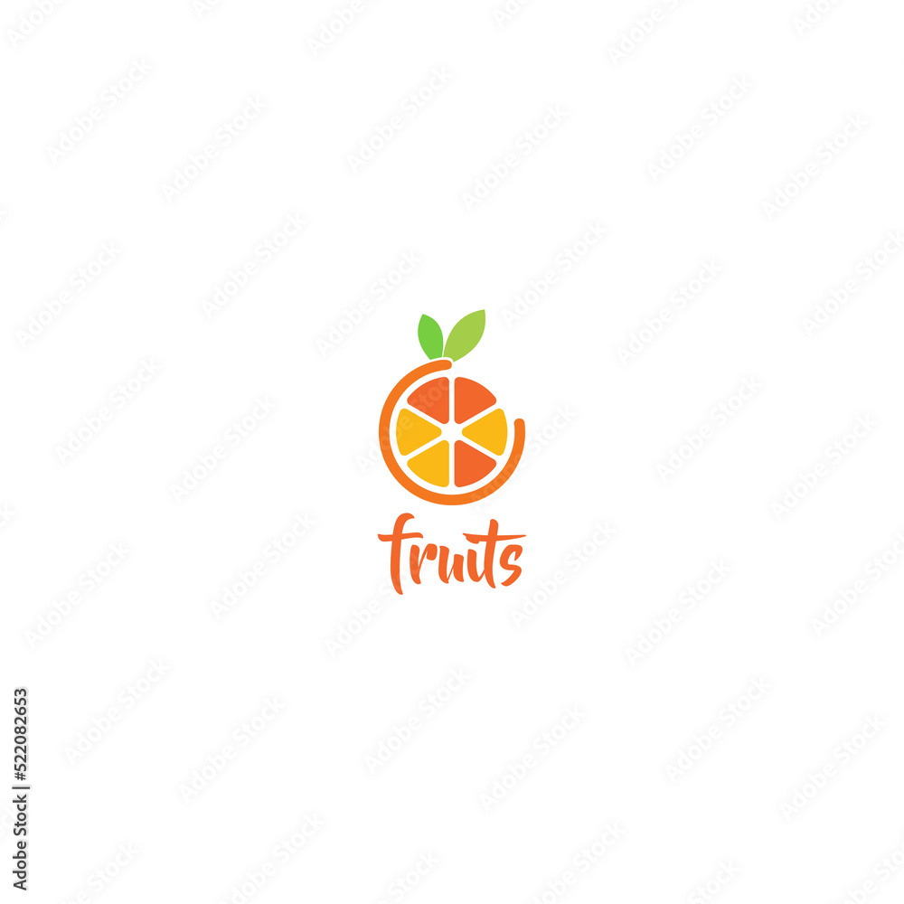 Orange fruit logo design Vector icon illustration design. Slice of ...