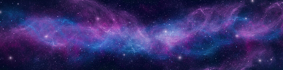 Wall Mural - nebula and stars in night sky web banner. space background.