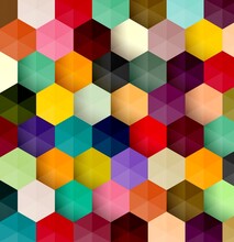 Fondo Abstracto De Formas Poligonales Con Forma De Hexagono Y Multitud De Colores