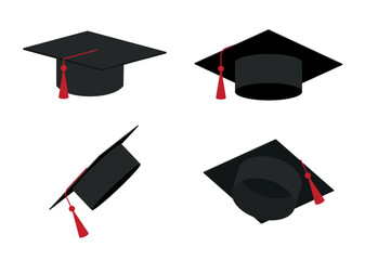 Wall Mural - Graduation cap vector isolated on white background. Icon Graduation cap.