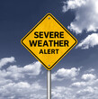 Severe Weather Alert - road sign warning
