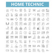 © iconsgraph - Home technic icons, line symbols, web signs, vector set, isolated illustration