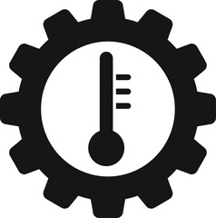 Poster - Car gear temperature icon simple vector. Auto engine