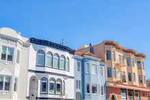 Three-storey Houses With Railings At The Entrance And Apartment Above A Store In San Francisco, CA