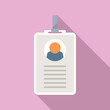 © anatolir - Id card holder icon flat vector. Photo badge