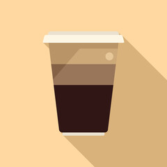 Sticker - Mug latte icon flat vector. Coffee cup