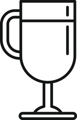 Sticker - Latte drink icon outline vector. Cafe glass