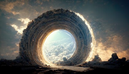 fantasy portal effect. smoke moving in a circle formation.science fiction universe exploration.porta