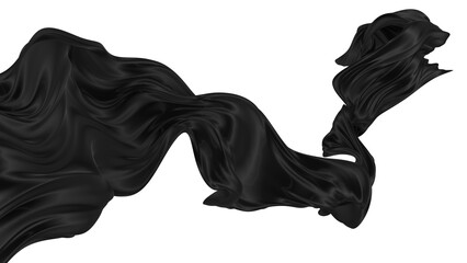 Wall Mural - Beautiful flowing fabric of white wavy silk or satin. 3d rendering image.