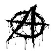 Grungy illustration of the anarchy symbol