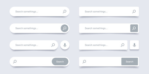 Leinwandbilder - Set of web search bars. Search bar, search boxes collection. Computer searched navigator. Set of elements for design interface of website, mobile app, UI UX.