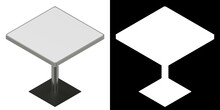 3D Rendering Illustration Of A Square Diner Booth Table
