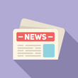 Newspaper article icon flat vector. News paper
