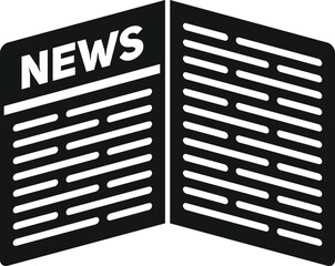 Poster - Business newspaper icon simple vector. News paper