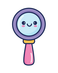 Poster - magnifying glass kawaii style