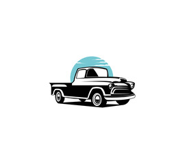 Sticker - Classic hot rod truck restoration emblem ready made logo design concept