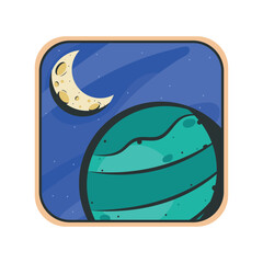 Wall Mural - green planet space outer sticker