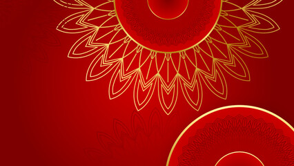 Wall Mural - Abstract red and gold background