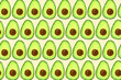 © Elena Saurius & Dani Rex/Stocksy - Repeating pattern of Halved avocados illustration
